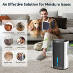 Dehumidifier,95 OZ Water Tank, (1000 sq. ft) Quiet Dehumidifier for Basement, Bathroom, RV, Closet, Bedroom with Auto Shut Off, Sleep Mode,7 Colors LED Light, Dehumidifiers for Home, White