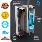 X3 Mop XL, Separates Dirty and Clean Water, 3-Chamber Design, Flat Mop and Bucket Set, Hands Free Home Floor Cleaning, 3 Reusable Microfiber Mop Pads Included (XL X3 Mop)