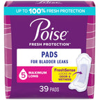 Poise Max Lng W/Ult Soft Size 39pc Poise Max Long Pads W/Ultra Soft Side Shields 39ct