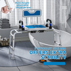 Drseats Sliding Shower Chair with Arms and Back, 500lbs Tub Transfer Benches with Non Slip Aluminum Body and Suction Cups Adjustable Height Bath Seats for Seniros Elderly Disabled or Bariatric Adults