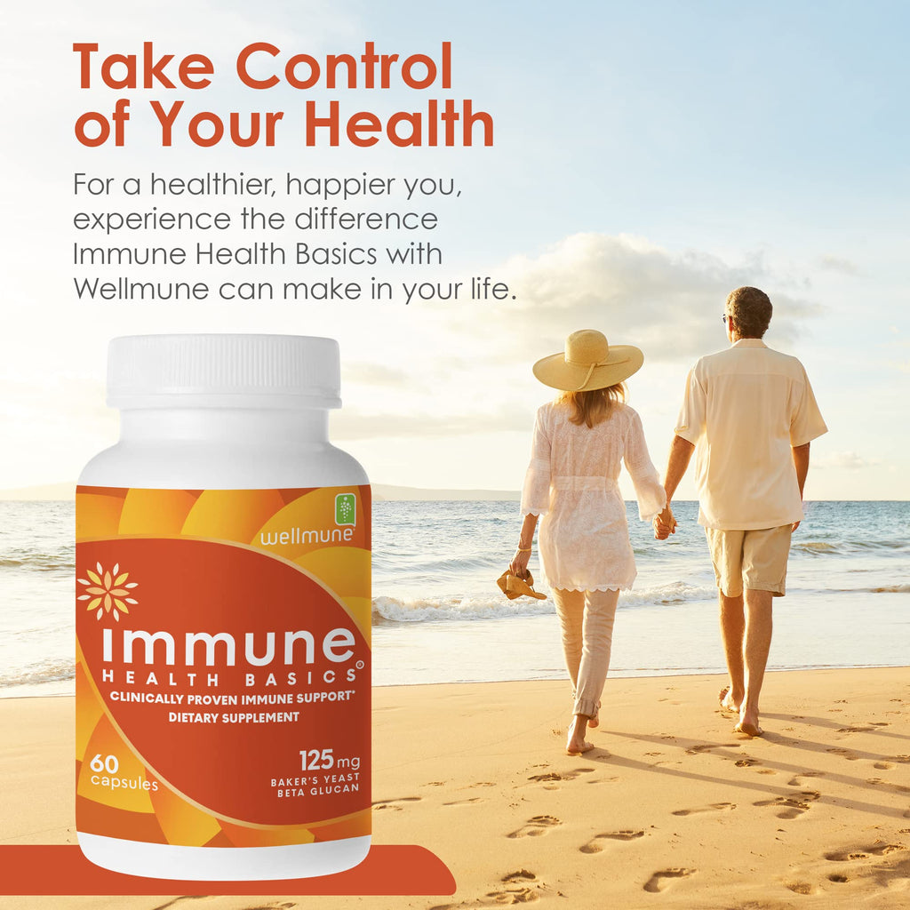 Immune Health Basics Ultra Strength Immunity - Clinically Proven Immune Support - Wellmune Highly Purified Beta Glucan - Gluten-Free, Non-allergenic, Non-GMO and Vegan Capsules - 60 Capsules, 125 mg
