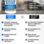 Sodium Bicarbonate 650mg Capsules Delayed Release for Supporting Normal Kidney Function & Kidney Supplement. Sodium Bicarbonate for Acid Relief, Alkalinity 120 Pills 2-Pack
