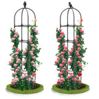 2 Pack Garden Obelisk Trellis, 70" Tall Plant Support for Climbing Vine, Metal Covered Plastic Coating Rustproof Heavy Duty Rose Trellis Indoor Outdoor(Black, 70 * 11.8 * 11.8IN（H*W*L）)