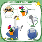 Ueyben Porch Goose Gardening Outfit for 23" Cement Plastic Goose Statue