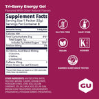 GU Energy Original Sports Nutrition Energy Gel, Vegan, Gluten-Free, Kosher, and Dairy-Free On-the-Go Energy for Any Workout, 8-Count, Tri-Berry