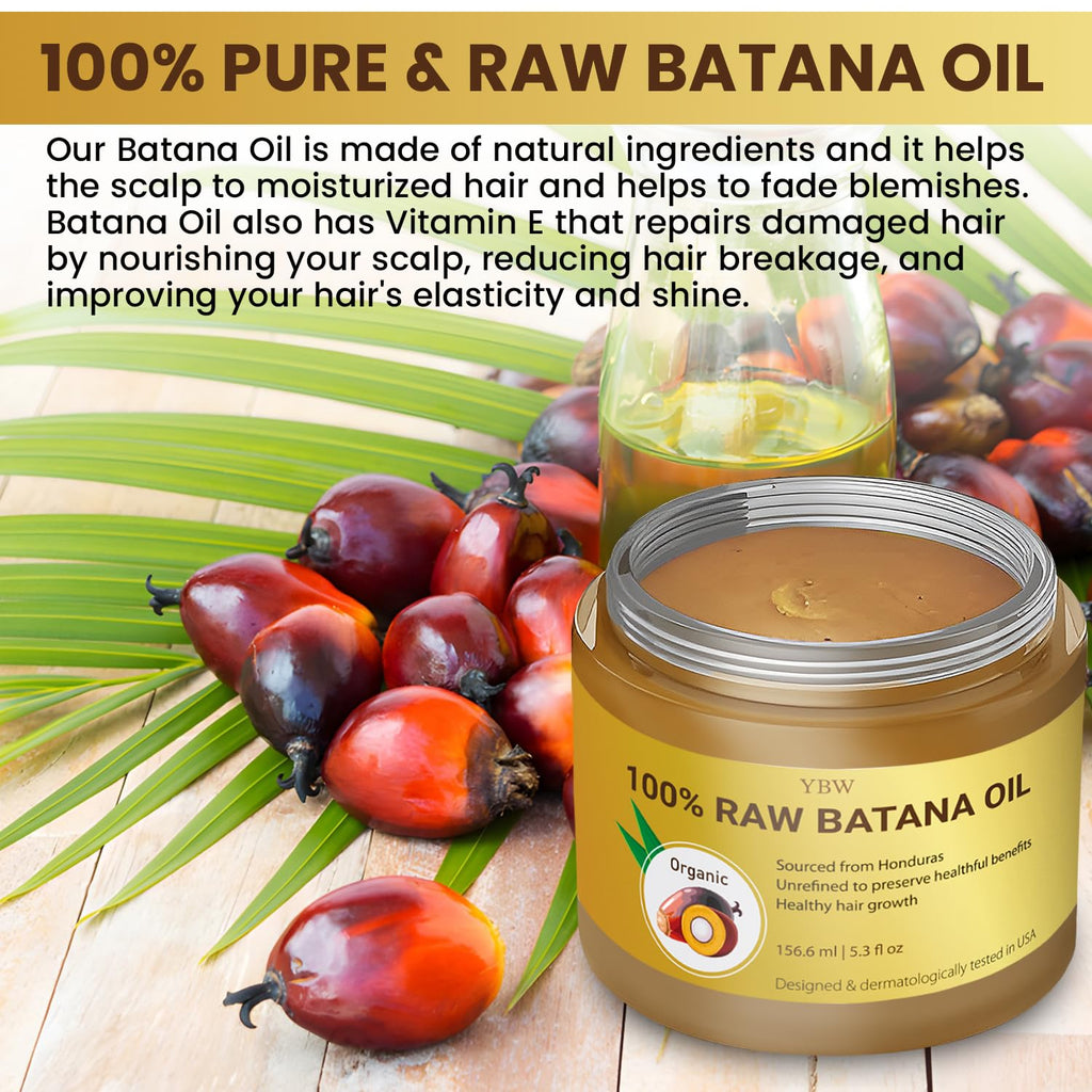 Raw Batana Oil for Hair Growth by Dr. Sebi Organic Raw Honduras Oil - 100% Pure & Natural Botana Paste for Thicker, Stronger Hair for Men and Women