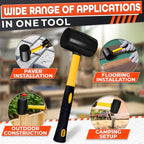 24 Oz Rubber Mallet Hammer for Woodworking, Flooring, Tiling, Camping and More - Rubber Hammer with Non-Slip Grip, Durable Ergonomic Handle and Anti-Vibrating Design for Furniture Assembly and Repairs
