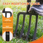 KOLEIYA 4-Tine Garden Fork,Heavy Duty Pitch Fork for Gardening,Digging Fork and Spading Fork for Loosening Soil,Compost Fork with Fiberglass Handle,45 Inch