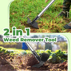 2 in 1 Weed Puller Tool with 60" Long Handle for Yard, Lawn, Patio, Garden