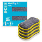 E-Cloth Washing Up Pad, Premium Microfiber Non-Scratch Kitchen Dish Scrubber Sponge, Ideal for Dish, Sink and Countertop Cleaning, 100 Wash Guarantee, Yellow, 4 Pack