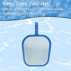 Ahomdoo Pool Cleaning Kit Professional Heavy Duty Leaf Skimmer Net, Deep Bag Rake & Wall Scrubber Brush, 4-Piece Pool Cleaning Equipment Set for Above Ground & Inground Pools (Pole Not Included)