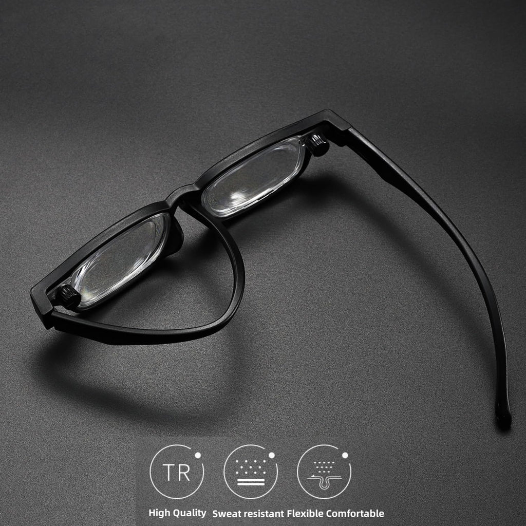 AOMAZE Adjustable Glasses Dial Vision Adjustable Focus Reading Glasses Anti Blue Light Eyeglasses for Men Women