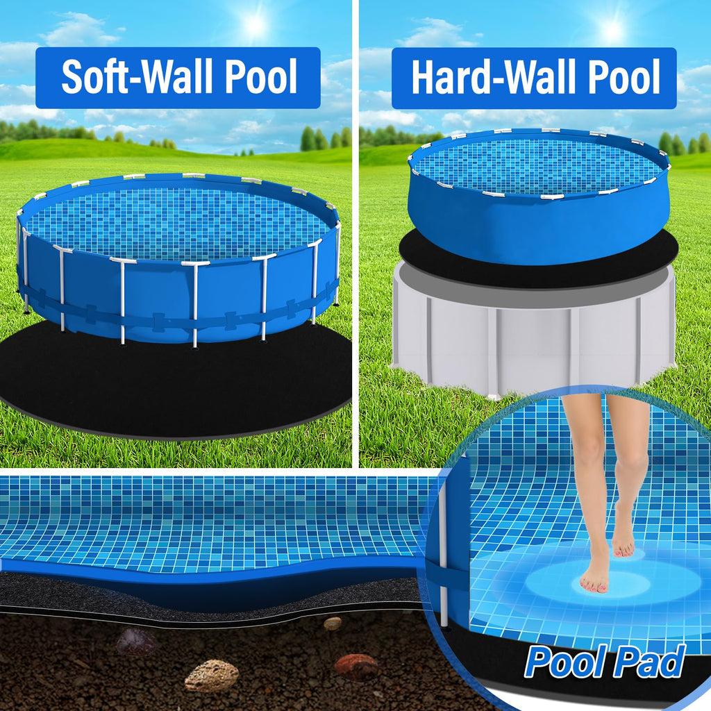 ACTREY 15 FT Pool Liner Pad for Above Swimming Pools,Pool Pad 350g/㎡ Pre-Cut Heavy Duty Outdoor Pool Pads|Double Density| Puncture Resistant|Seamless Durable Eco-Friendly for Padding & Protection