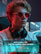 TIJN Red Lens Blue Light Blocking Glasses – Round Frame, Dual AR Coating, Computer & Gaming Eyewear for Screen Use, Clear