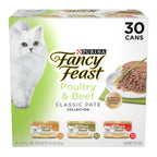 Fancy Feast Classic Pate Poultry & Beef Wet Cat Food, 3 oz Cans, 30-Pack