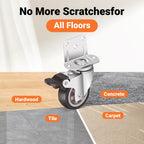 Nefish 2 Inch Side Mount Casters Wheels 12 Pack, L-Shaped Rubber Casters Wheels for Furniture, Plate Castors 2 X 4, Durable Heavy Duty Castor Wheels for Cabinet, Boxes, DIY, Desk, Table, Crib
