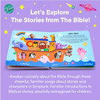 Bible Stories Christian Sound Books for Kids - 6 Bible Songs - Christening, Baptism Gifts for Boys and Girls - Religious Toys, Interactive Music Books for Toddlers - Baby Dedication