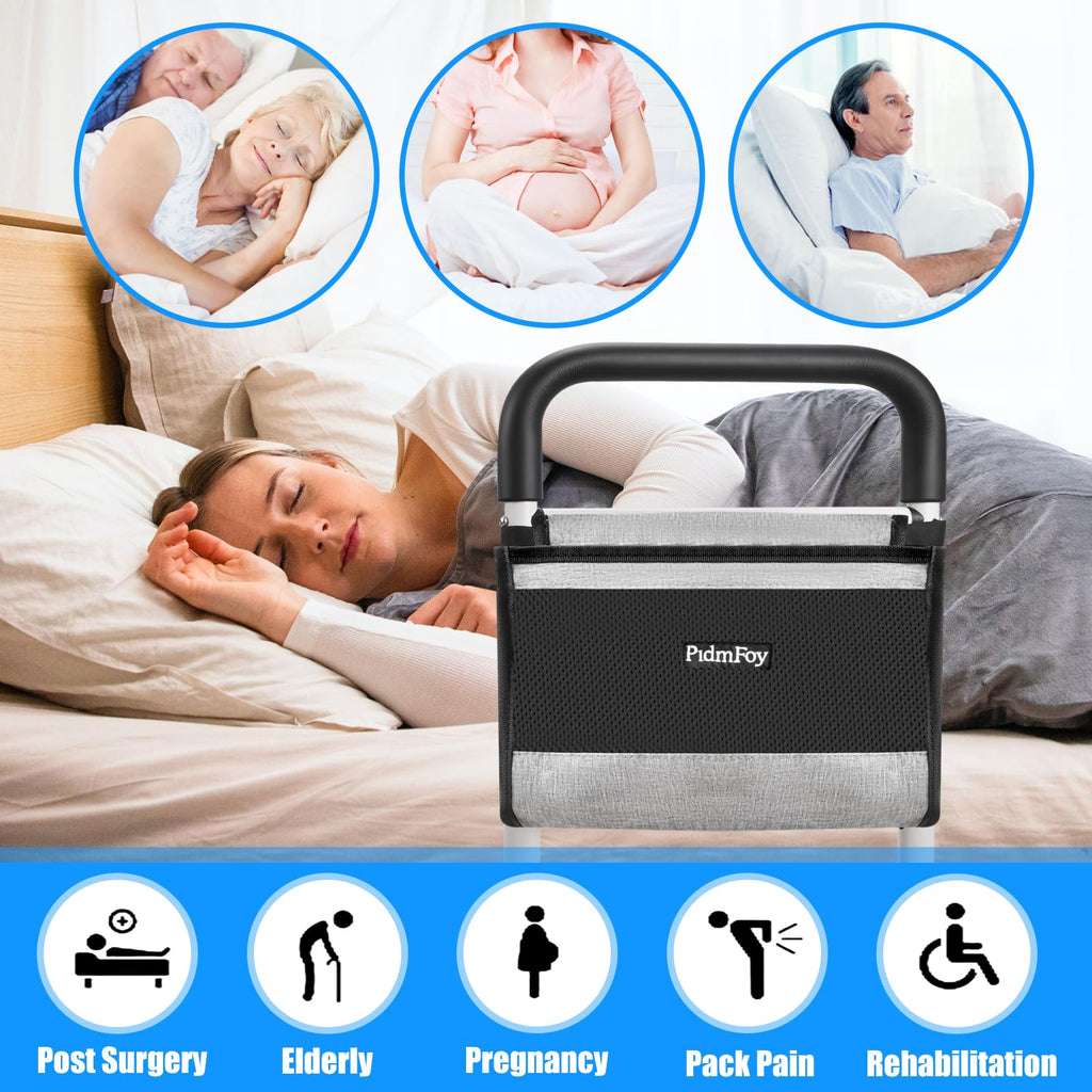 PidmFoy Bed Rails for Elderly Adults Safety, Height Adjustable Bed Cane, Bed Assist Rails for Seniors with Support Feet, Bedrails for Elderly Adults Grab Bar Handrails for Most Genre