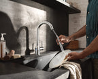 Moen Adler Chrome Motionsense Wave Sensor Touchless One Handle Pulldown Kitchen Faucet Featuring Power Clean, 87233EWC