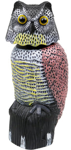 Owl Decoy to Scare Birds Away Scarecrow Fake Owl with Rotating Head, 16"