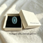 PSAMPMOS Boho Turquoise Rings for Women, Native American Western Large Bohemian Statement Open Adjustable Rings, Sizes 5-10