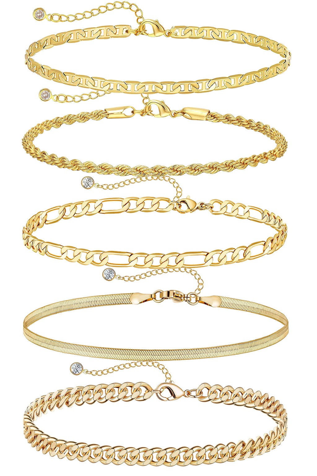 DEARMAY 14K Gold Plated Anklets Waterproof