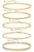 DEARMAY 14K Gold Plated Anklets Waterproof
