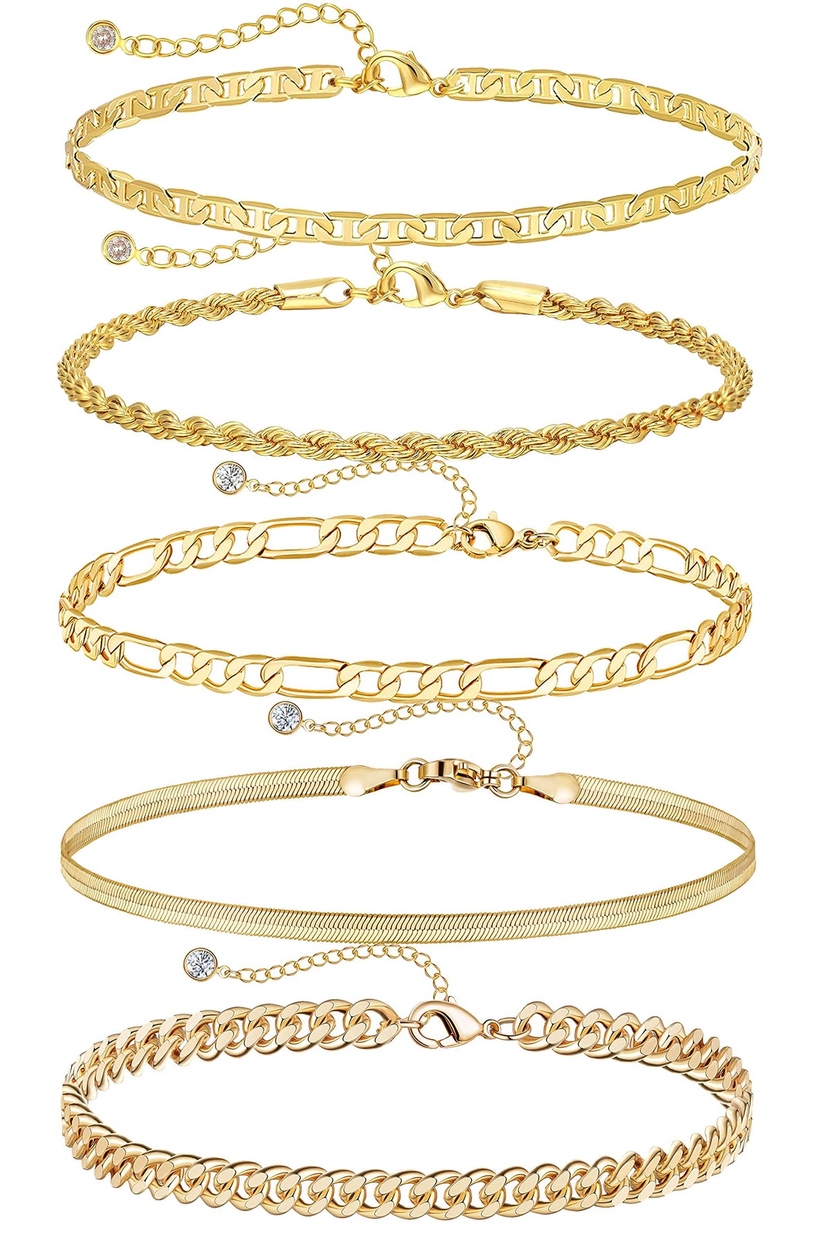 DEARMAY 14K Gold Plated Anklets Waterproof