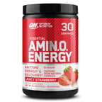 Optimum Nutrition Amino Energy Powder – Energy & Focus Pre Workout with Amino Acids, BCAA, Green Tea Caffeine & Coffee, Muscle Recovery Support – Juicy Strawberry, 30 Servings (Packaging May Vary)