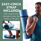 Gaiam Essentials Thick Yoga Mat with Easy-Cinch Strap (Black, 10mm)