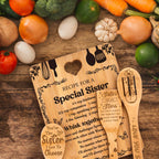Sister Birthday Gifts from Sister - "Recipe for a Special Sister" Sister Birthday Gifts Cutting Board Set, Bamboo-Made Engraved Utensil Set Christmas/Birthday Day Gifts for Sister Adult