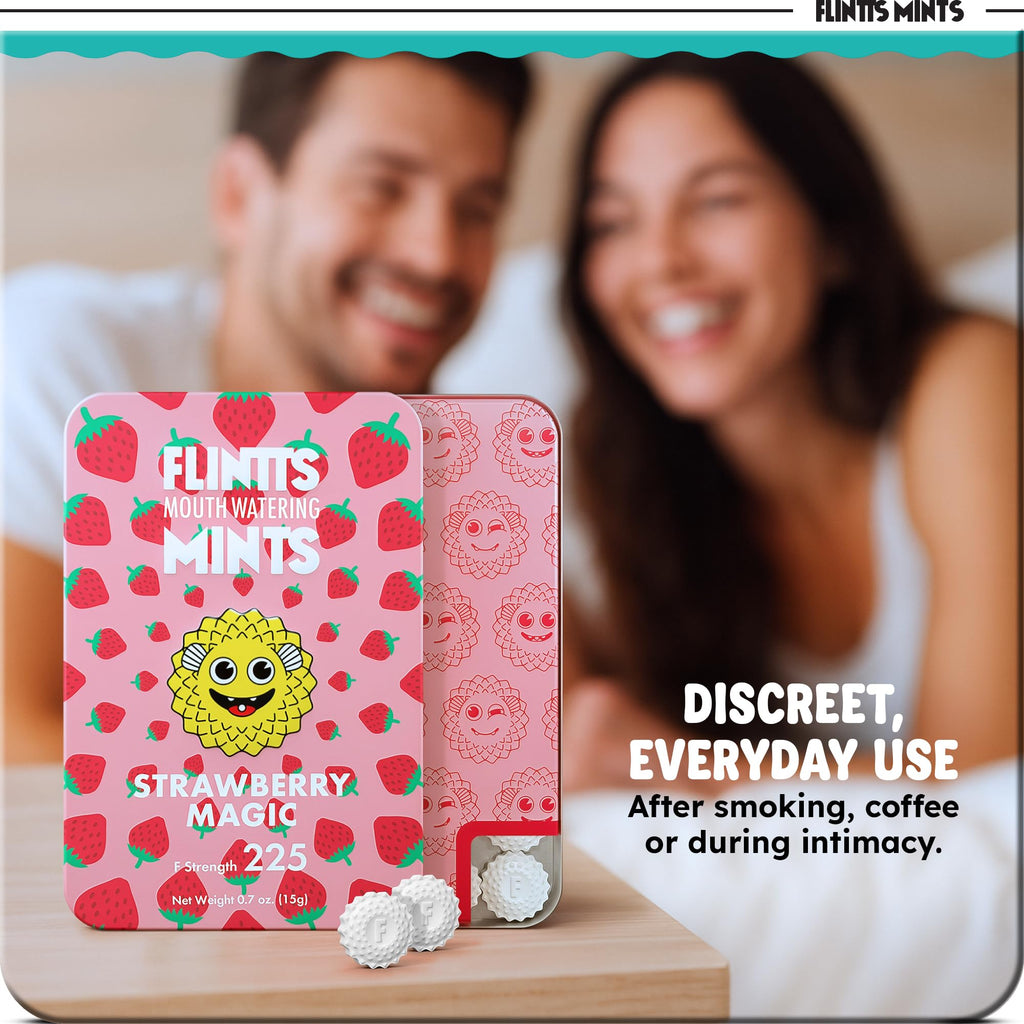 Flintts Mints After Party Pack – Sugar Free Mouthwatering Mints for Dry Mouth Relief & Freshness – Vegan Oral Health Support with Sparkle Effect – Pocket Travel Saliva Substitute, Lozenges Alternative