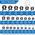 Tnisesm 195Pcs 6-38mm Spring Band Hose Clamps Assortment kits with Swivel Flat Fuel Hose Clamp Plier - 23 Sizes Silicone Vacuum Hose Pressure Air Clip Clamp