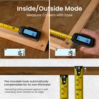 ACPOTEL Digital Tape Measure 16ft, LCD Display, 6 Metric & Imperial Units