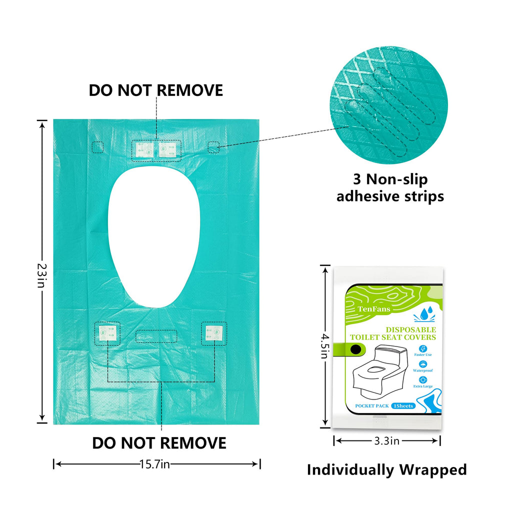 Disposable Toilet Seat Covers - 70-Pack Waterproof XL Travel Pack