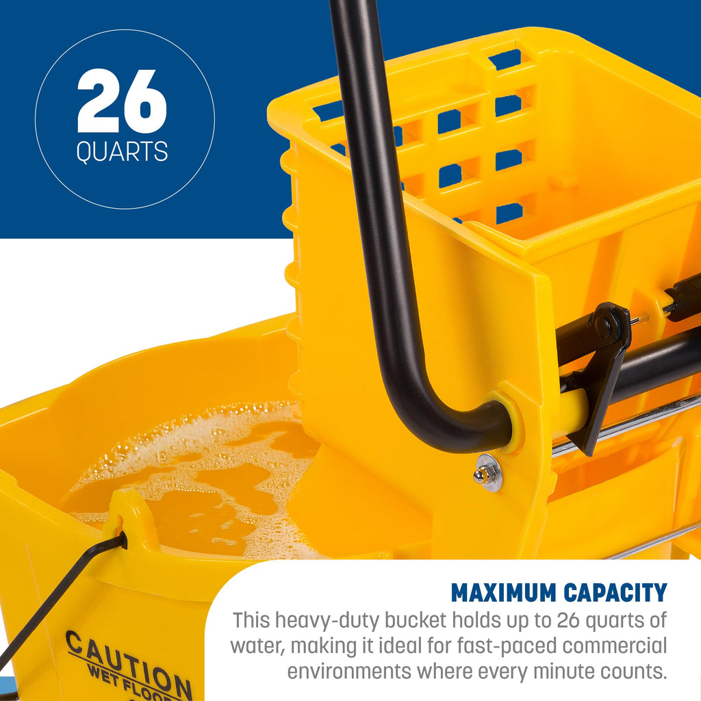 Carlisle FoodService Products 26 Qt Mop Bucket with Side Wringer, Red
