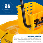 Carlisle FoodService Products 26 Qt Mop Bucket with Side Wringer, Red