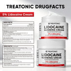 Treatonic 5% Lidocaine Numbing Cream: Lidocaine Cream Maximum Strength for Pain Relief, Itching, Burning, Soreness, Hemorrhoid - Fast Acting & Long Lasting Numbing - 2.1 oz (2-Pack)