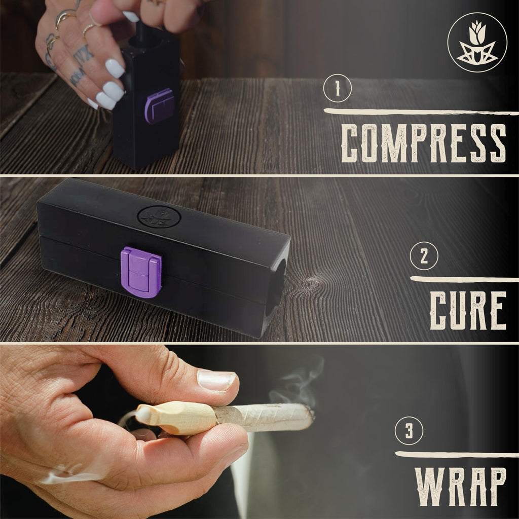 Purple Rose Supply Cigar Mold – 3.5-7g Small Size Cigar Roller with Skewers, Wooden Tip, Funnel – 3 Hours Burn Time Rolling Kit – Compact and Lightweight – Travel Friendly