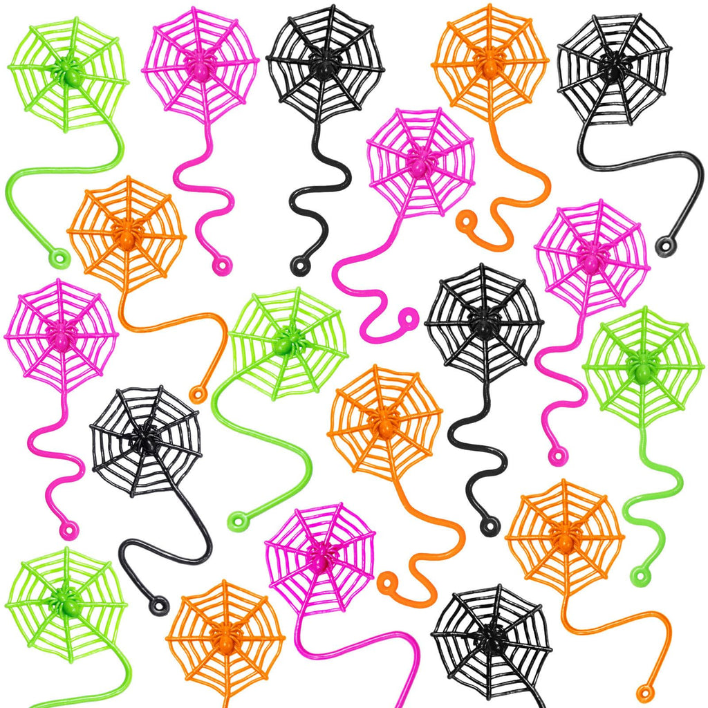 HLARTNET 40Pcs Sticky Spider Web Hand Party Favors, Spider Toys Bulk for Kids Boys, Gifts for Birthday Halloween Goodie Bag Filler or Classroom Prizes