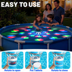 PRAXXIS Solar Chlorine Floater with Rotating Disco Light, Pool Chlorine Floater Adjustable Flow, Floating Chlorine Dispenser for Pool, Collapsible Chlorine Floater, Chlorine Floater for Hot Tub (Blue)