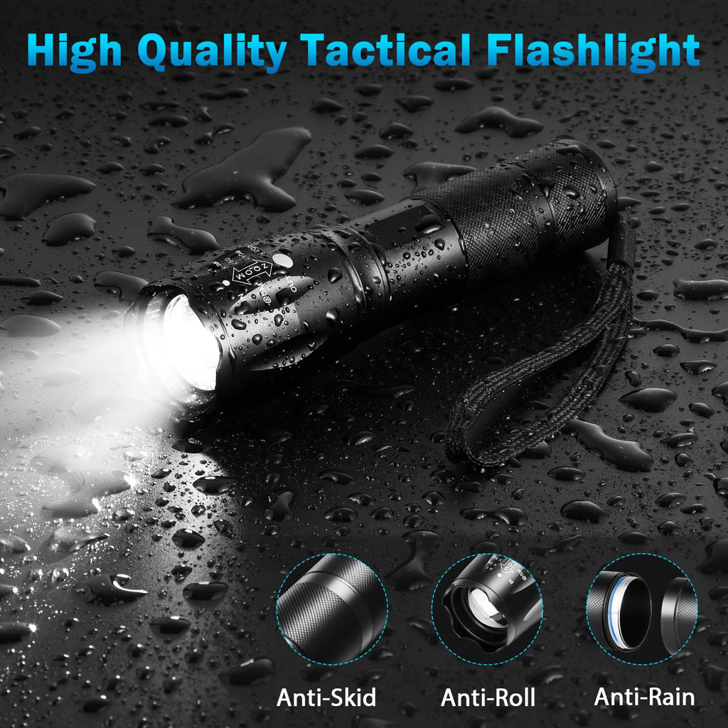 6Pack LED Flashlights High Lumens, 5Mode Tactical Flashlight for Home, Small Flashlights Powerful, Pocket Flashlight Battery Powered, Adjustable Torch Light, Mini Flash Light for Emergencies Camping
