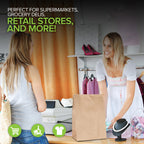 Stock Your Home 70 lb Kraft Brown Bags 100 Pack, 17x12x7 Grocery Bags, Heavy Duty Large Brown Bags for Shopping, Takeout, Storage, Trash or Recycling, Bulk Pack.