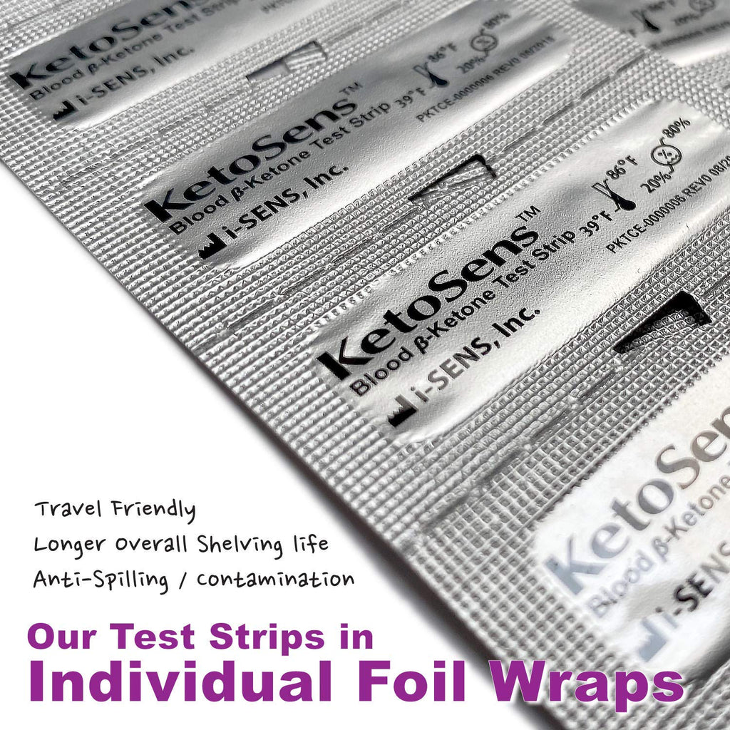 KetoSens Blood Ketone Test Strips - Ideal for The Keto Diet and Ketosis Monitoring - Includes 50 Test Strips