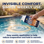 Liquid Solar Pool Cover for Inground & Above Ground Pools, 32 oz Weekly Liquid Solar Blanket for Pool, Helps Reduce Evaporation & Hold in Warmth, Invisible Pool Water Warmer, BubbyShine