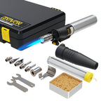 LEXIVON Butane Soldering Iron Multi-Purpose Kit | Cordless Self-Igniting Adjustable Flame 7-Tip Set | Pro Grade 125-Watt Equivalent (LX-770)
