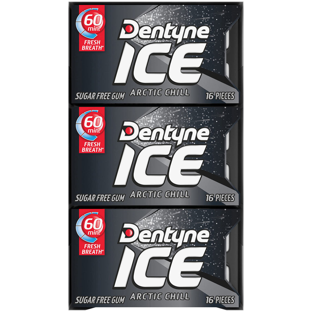 Dentyne Ice Arctic Chill Sugar Free Gum, 9 Packs of 16 Pieces (144 Pieces)