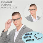 acavefox 4 Pack Reading Glasses 1.0 Men Readers Computer Blue Light Blocking Fashion Comfortable Eyeglasses with Spring Hinge