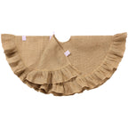 Tatuo 31 Inch Christmas Tree Skirt Decor, Ruffled Burlap Tree Skirt, Linen