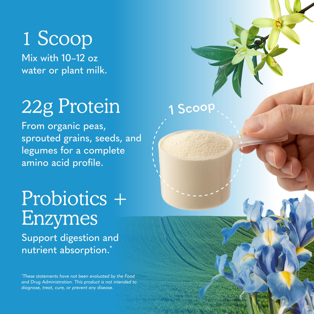 Garden of Life, Protein Powder, Vegan Protein Powder, Bcaa, Probiotics and Digestive Enzymes, Gluten and Lactose Free, Vanilla, 23.3 Ounce